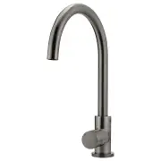 Round Gooseneck Kitchen Mixer w Pinless Handle, Shadow