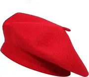 [ZLYC] Wool French Beret Hat Solid Color Beret Cap for Women Girls
