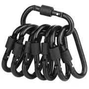 8 Pack Locking Carabiner Clips D Rings Spring Snap Key Chain Screw Gate Hook