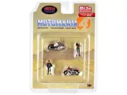 "Motomania 4" 4 piece Diecast Set (2 Figures and 2 Motorcycles) 1/64 Scale Model
