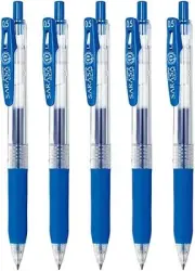 Zebra Sarasa Clip Gel Pen 0.5mm Cobalt Blue Smooth Writing 5-Pack Japan