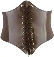 [HIGHROCK] Women's waist Cincher belts, Slimming Body Shaper Belts wide Band Elastic Tied Waspie Belt PU Leather Soft