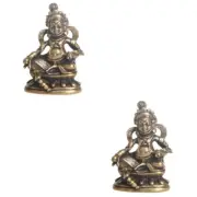 2x Caishen Sculpture God Of Wealth Figurine Wu Lou Mandarin Ducks