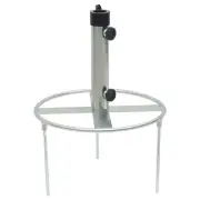 Silver Steel Parasol Base with Ground Spikes for 38mm and 48mm Umbrellas
