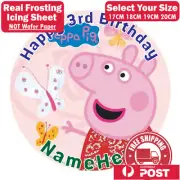 Peppa Pig Edible Image Cake Topper Round Frosting Icing Party Decoration