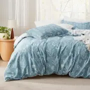Cover Queen Size - Reversible Floral Duvet Cover Set with Zipper Closure,