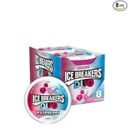 ICE BREAKERS Duo Fruit Plus Cool Raspberry Sugar Free Mints Tins, 1.3 oz (8 Ct)