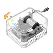 Catzon Acrylic Clear Hand Crank Music Box Craft Decoration
