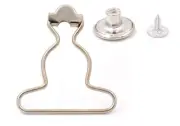 1.5" Inside Bottom Width Silvery Dungaree Fastener Overall Clip Suspender Buc...