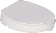 Homecraft Savanah Raised Toilet Seat, 5cm High with Lid, Elevated Toilet Seat Locks Onto Toilets, Portable Commode Seat with Sturdy Brackets, Medical Aid for Elderly, Disabled, Limited Mobility