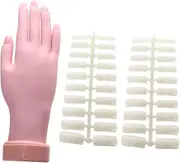 NOLITOY 1pc Manicure Training Hand Square Nails Flexible Fake Hand Mold for Nail Art Practice