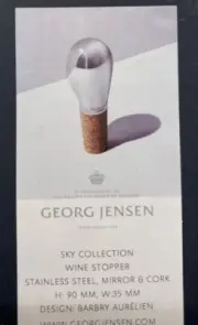 Georg Jensen Sky Wine Stopper - BRAND NEW