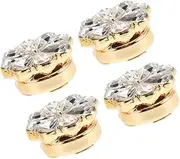 [LIFKOME] Flower Cufflinks Woven Keychain Mesh Sachets Men's and Women's Key Chain Portable Drum Stand Single-layer Wine Rack Buckle Extender Heavy-duty Wine Rack Alloy Golden