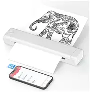 Phomemo M08F A4 Portable Thermal Printer,Supports 8.26"x11.69" A4 Thermal Paper,Wireless Mobile Travel Printers for Car & Office M08F White