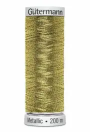 Gutermann Metallic Machine Embroidery Thread, 200m, Colour 7004 GOLD