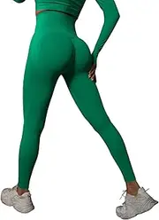 [Generic] Yoga Pants for Women Slim Fit Athletic Sweatpants Sexy Breathable Regular & Plus Size, Green, Small