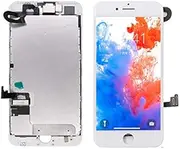 with Repair Tools Compatible with iPhone 8 Plus 5.5 Inch Full Frame Assembly LCD 3D Touch Display Digitizer Screen Replacement with Front Facing Camera Ear Speaker Proximity Sensors(White)