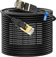 Cat 8 Ethernet Cable 50M High Speed Heavy Duty 26AWG Cat8 LAN Network Cable 40Gbps, 2000Mhz with Gold Plated RJ45 Connector, Outdoor&Indoor Internet Cable Compatible for Router Gaming Modem Xbox
