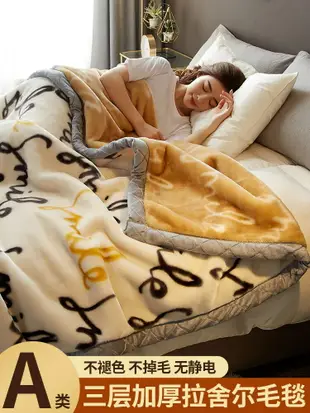 嚴選拉舍爾毛毯冬季加厚加絨午睡蓋毯子床單人宿舍珊瑚法蘭絨被子