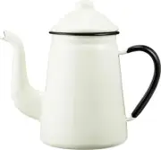 Noda Horo Coffee Pot 1.6L Enamel Gas Fire Only Retro Made in Japan Kirin White