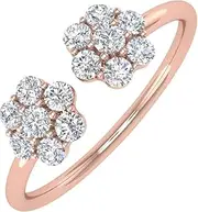 [FINEROCK] 0.35 Carat Diamond Cluster Shaped Wedding Band Ring in 10K Gold