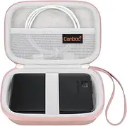 Canboc Hard Drive Carrying Case for Western Digital Elements WD My Passport Canvio Basics Seagate Backup Plus Slim 1TB 2TB 3TB 4TB, External Hard Drive Case, Mesh Bag fits USB Cable, Rose Gold