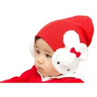 在飛比找PChome24h購物優惠-PS MALL韓版小白兔造型帽子 護耳帽 嬰兒帽 雙兔帽子 