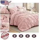 7-Piece King Size Pink Bedding Set - Pinch Pleat Design & Cloud-Like Comfort
