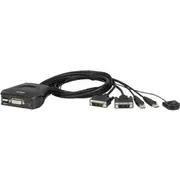ATEN CS22D 2 Port USB DVI-D Kvm Switch Selector 1.2M Cord One DVI-D Video Console Controls Two