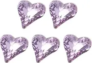 sourcing map 5 Pcs 3D Heart Purple Nail Rhinestones 12x13mm K9 Glass Crystal Rhinestones Pointed Back Crooked Heart Gems for Nail Charm Art DIY Craft