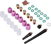 40Pcs TIG Welding Torch Accessories Kit With Collet Alumina Nozzle Gas Len Glass Cup Suitable For WP 9 20 25 Series Torches And Various TIG Torches Offering Excellent