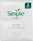 Simple Soap - Suitable for Sensitive Skin Unscented & Colourless - 2 x 100g Bars