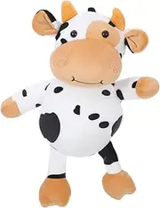 [Minkissy] Adorable Plush Cow Backpack Women's Casual Shoulder Bag Zipper Comfortable Lightweight for Girls Random