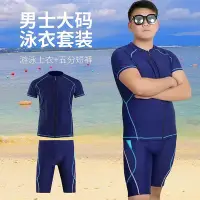 在飛比找Yahoo!奇摩拍賣優惠-2XL-9XL 特大尺碼 男生泳衣 兩件式泳衣 水母衣 大尺