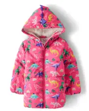 NEW kids girls GYMBOREE pink dinosaur sherpa lined jacket size 12