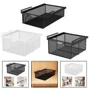 Hanging Pullout Drawer Basket Under Shelf Wire Basket for Wardrobes Cabinet