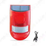 Motion Sensor Solar Strobe Alarm Light Outdoor Siren Security Light Waterproof