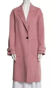 Theory S Small Easy One Button Womens Coat Dark Rose Winsome 2 Overcoat $795