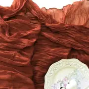 Terracotta Cheesecloth Table Runner 35x120 Inches Orange Red Rust Boho Gauze
