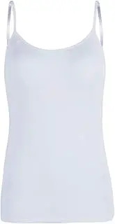 [DELIMALI] Women's Camisole with Built in Bra Modal Padded Slim Tank Top Adjustable Spaghetti Strap Strench Undershirt Basic Tops