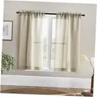 Linen Short Curtains for Kitchen,Farmhouse Rustic Semi Sheer Light Filtering