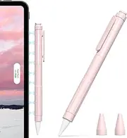 iLzyty Pencil Cover Compatible with Apple Pencil 2nd Gen, Soft TPE Material, Anti-Slip Grip, Integrated Clip, Stylus Holder for iPad Pro 12.9, Drawing, Note-taking, Creative Tasks