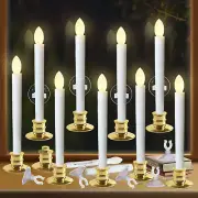 10PCS Christmas Window Candles Lights LED Taper Candles Flameless for Windows US