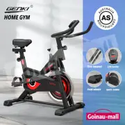 GENKI Spin Bike Cycling Home Gym Fitness Exercise Bike Workout LCD Front Wheels