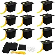 10 Pieces Graduation Candy Boxes Party Favors,Graduation Cap Gift Box with Tassel,Treat Cake Candy Chocolate Biscuit Box for Graduation Party