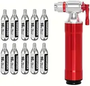 ThinkRider CO2 Pump Fit for Bicycle Schrader Presta Adapter Bike Pump Inflator Aluminum Tire Tube Mini Size MTB Bicycle Pumps CO2 Ca(Set A)