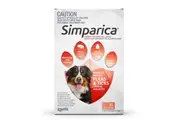 Simparica Flea & Tick Tablets for Extra Large Dogs 40.1-60kg - Red 6-Pack