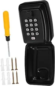 Homoyoyo Wall Mounted Key Lock Box Outdoor Security Storage for Keys and Access Cards Easy to Install Lockable Box for Home Garage and Garden Use and Construction