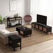 Casa Decor Tulum Rattan 4 Piece Home Set Black