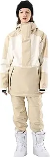 [HOUZONIY] Men's Women's Ski Suit Snowsuit Women's Ski Overall Winter Warm Snow Skiing Sets Outdoor Jumpsuit with Hood Zip Ski Suits Waterproof Snowboard Ski Suit